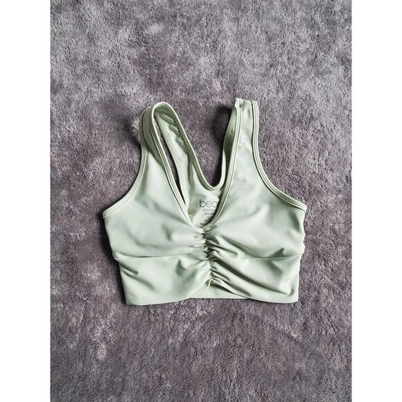 Tops - Becco Sage Green Ruched Front Sports Bra Size Small